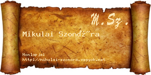 Mikulai Szonóra névjegykártya